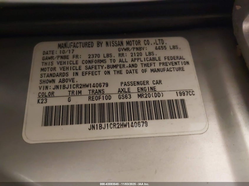 2017 NISSAN ROGUE SPORT SV JN1BJ1CR2HW140679