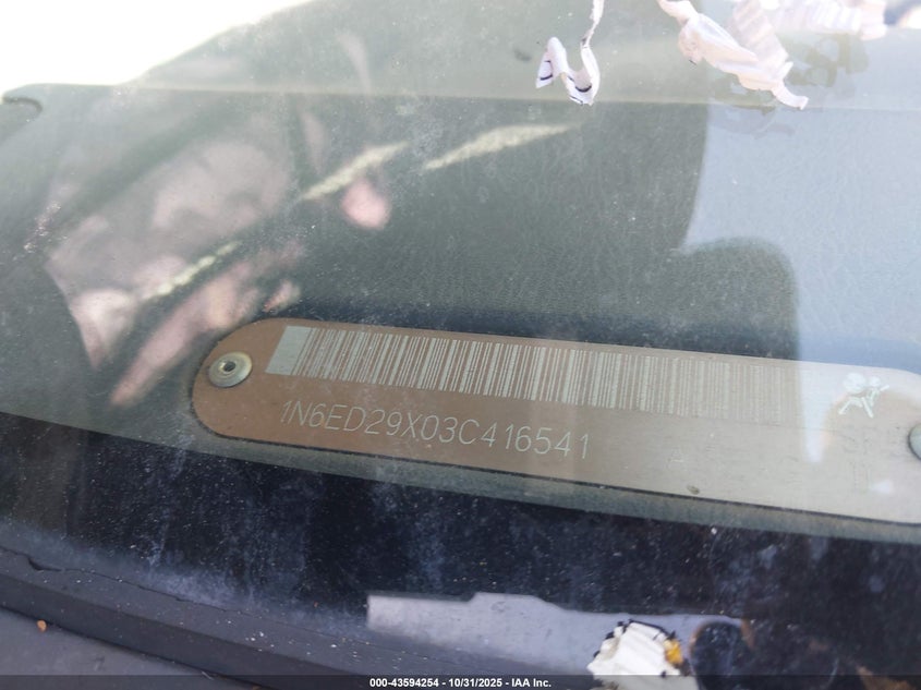 2003 Nissan Frontier Se-V6 VIN: 1N6ED29X03C416541 Lot: 43594254