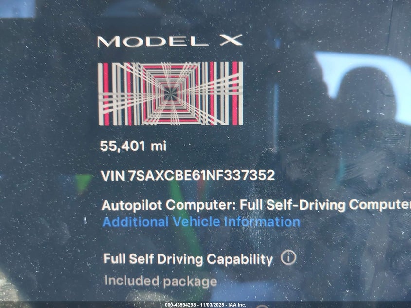 2022 Tesla Model X Plaid Tri Motor All-Wheel Drive VIN: 7SAXCBE61NF337352 Lot: 43594298