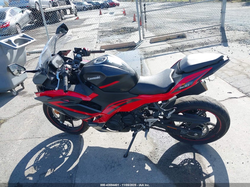 2025 Kawasaki Ex500 A/B VIN: ML5EXGJ15SDA63721 Lot: 43594401