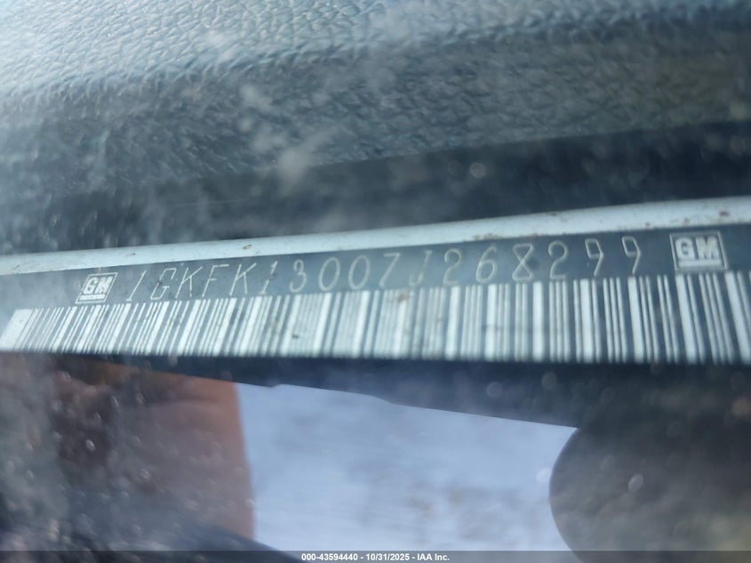2007 GMC Yukon Sle VIN: 1GKFK13007J268299 Lot: 43594440