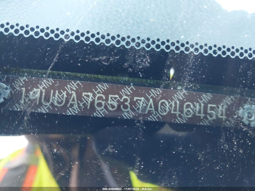 2007 Acura Tl Type S VIN: 19UUA76537A046454 Lot: 43594683