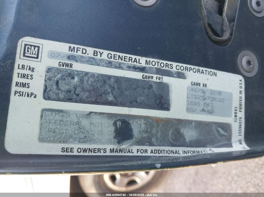 1988 Chevrolet Gmt-400 C2500 VIN: 1GCFC24KXJZ127408 Lot: 43594740