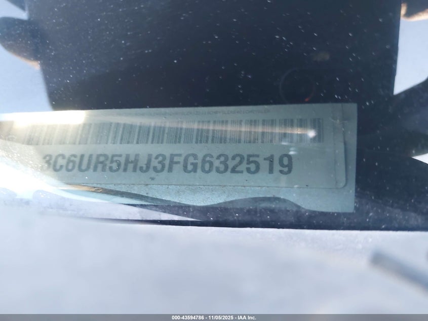 2015 Ram 2500 Tradesman VIN: 3C6UR5HJ3FG632519 Lot: 43594786