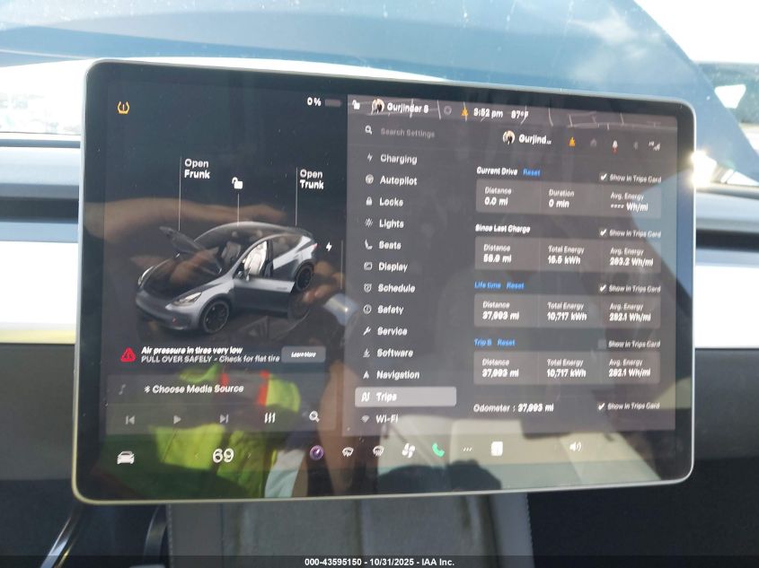 2023 Tesla Model Y Performance Dual Motor All-Wheel Drive VIN: 7SAYGDEF3PF864400 Lot: 43595150