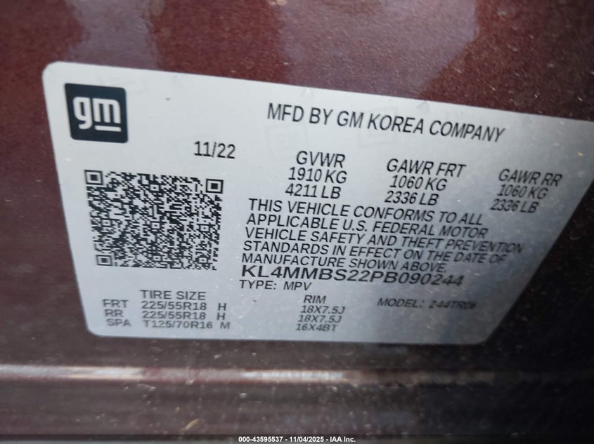 2023 Buick Encore Gx Preferred Fwd VIN: KL4MMBS22PB090244 Lot: 43595537