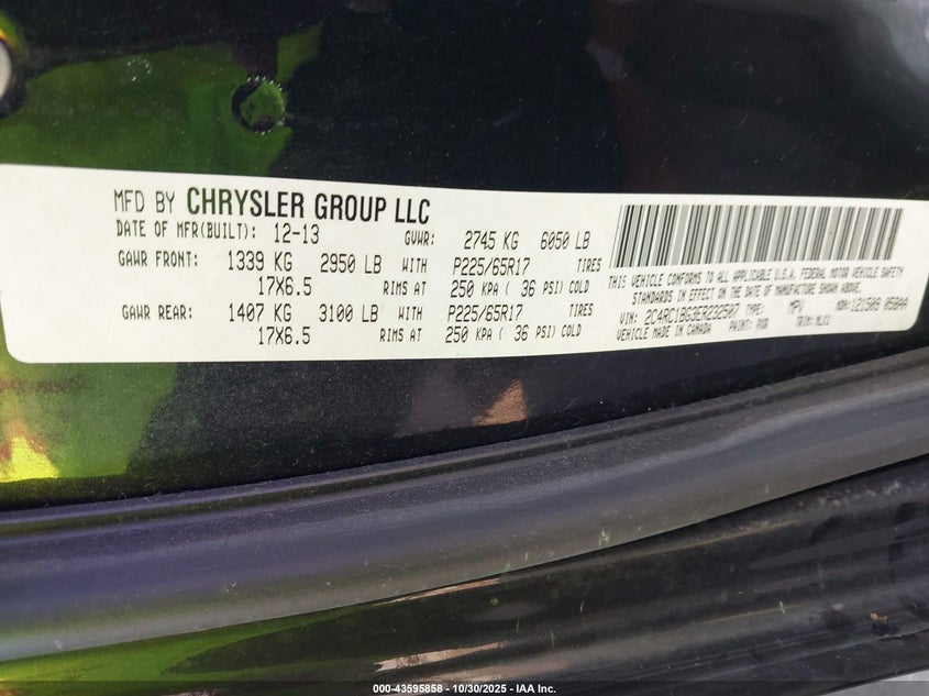 2014 CHRYSLER TOWN & COUNTRY TOURING - 2C4RC1BG3ER232507