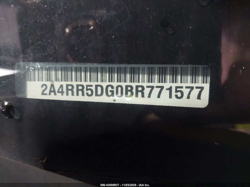 2011 Chrysler Town & Country Touring VIN: 2A4RR5DG0BR771577 Lot: 43595937