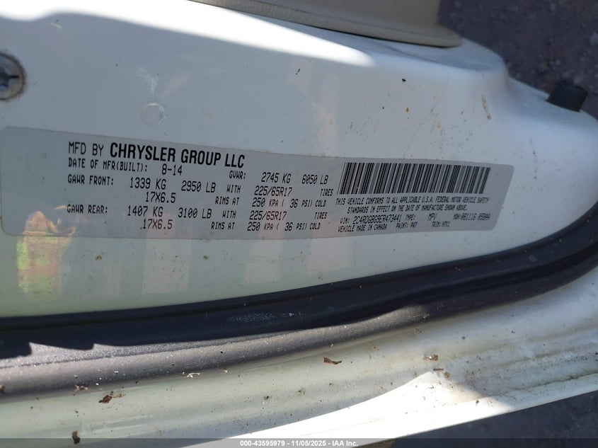 2014 DODGE GRAND CARAVAN SE - 2C4RDGBG9ER473441