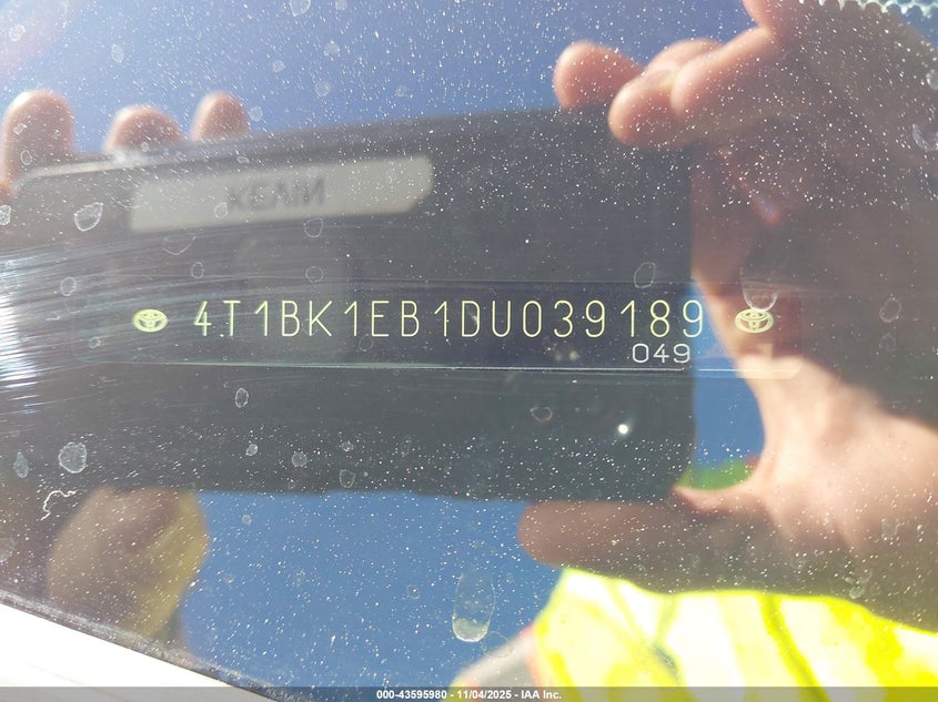 2013 Toyota Avalon Xle Touring VIN: 4T1BK1EB1DU039189 Lot: 43595980