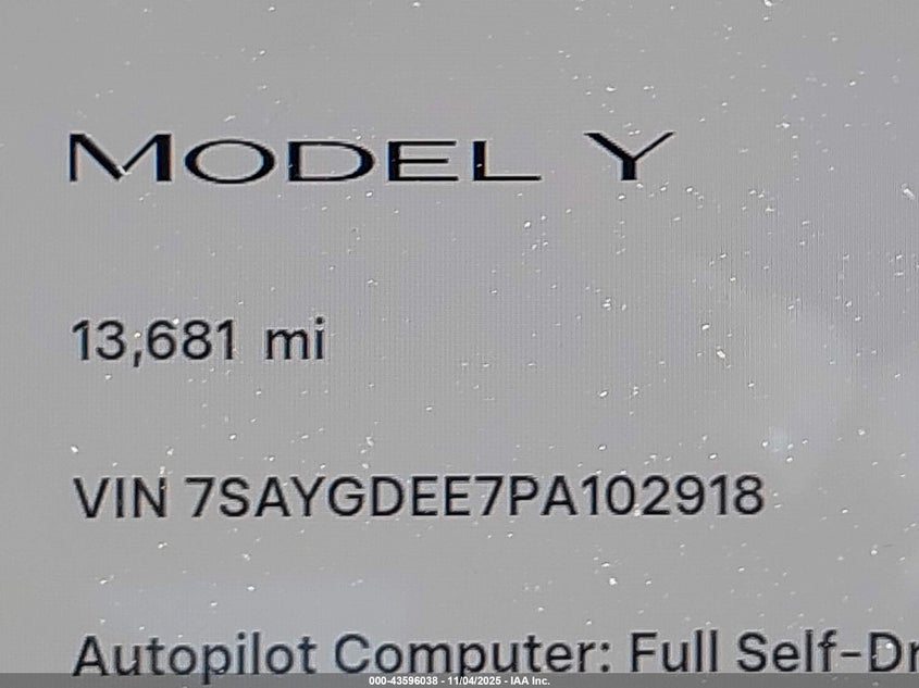 2023 Tesla Model Y Awd/Long Range Dual Motor All-Wheel Drive VIN: 7SAYGDEE7PA102918 Lot: 43596038