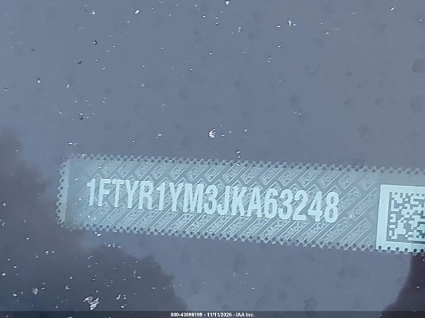 2018 Ford Transit-250 VIN: 1FTYR1YM3JKA63248 Lot: 43596199