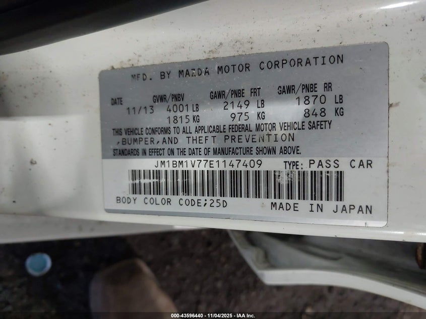 2014 MAZDA MAZDA3 I TOURING - JM1BM1V77E1147409