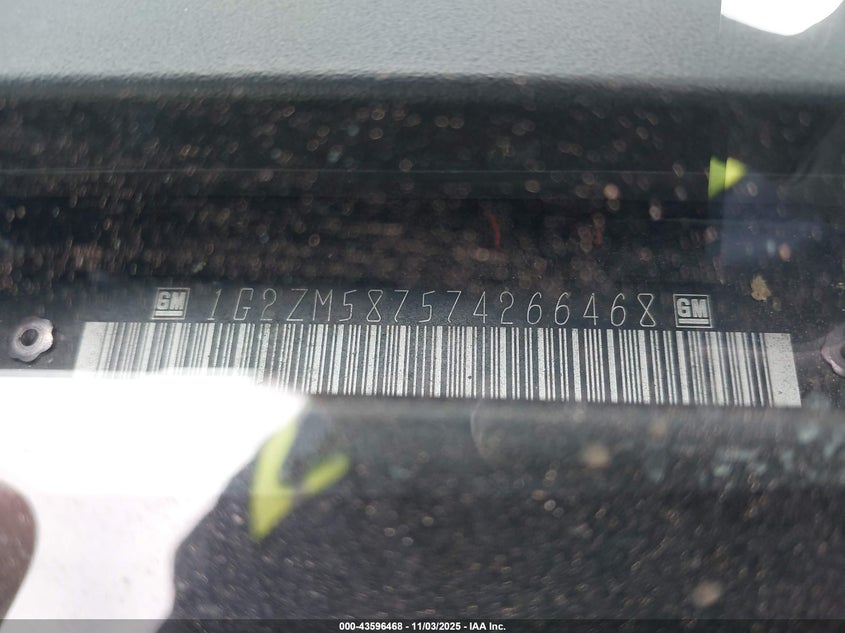 2007 Pontiac G6 Gtp VIN: 1G2ZM587574266468 Lot: 43596468