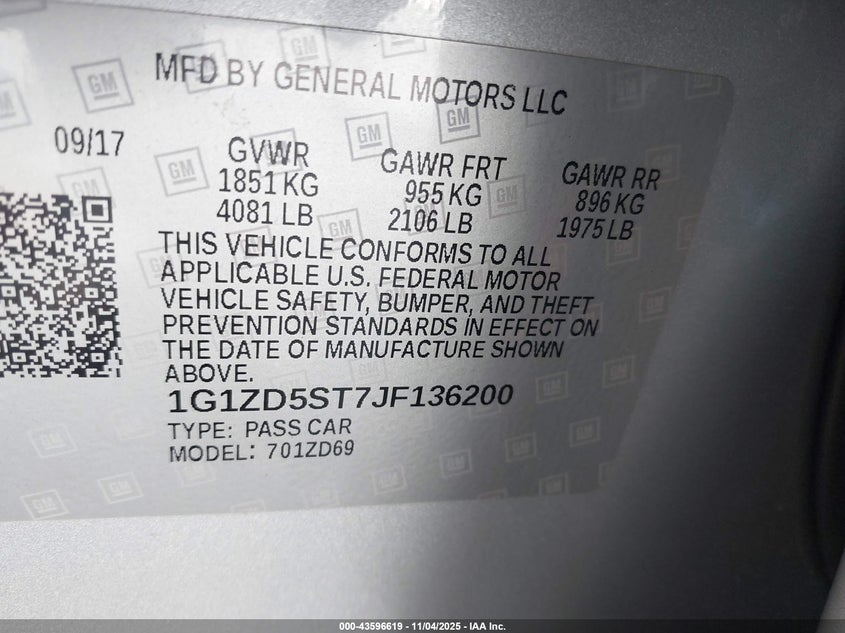 2018 CHEVROLET MALIBU LT - 1G1ZD5ST7JF136200