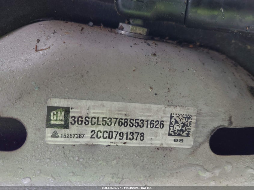 2008 Saturn Vue V6 Xr VIN: 3GSCL53768S531626 Lot: 43596727