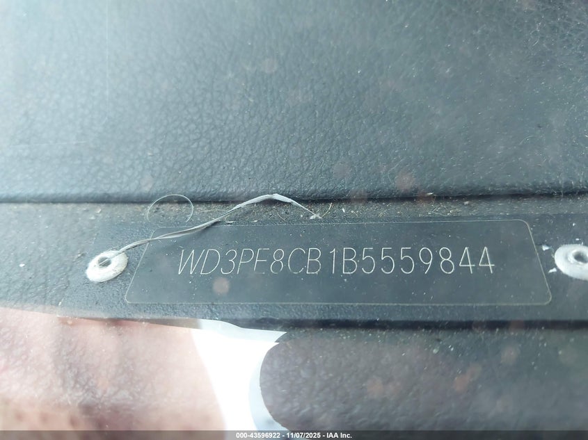 2011 Mercedes-Benz Sprinter 2500 High Roof VIN: WD3PE8CB1B5559844 Lot: 43596922