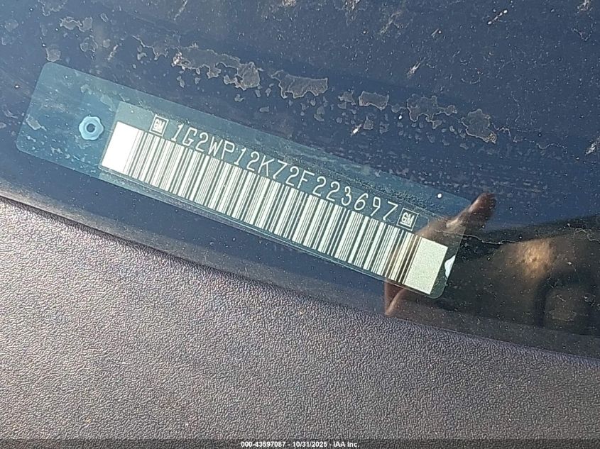 2002 Pontiac Grand Prix Gt VIN: 1G2WP12K72F223697 Lot: 43597087