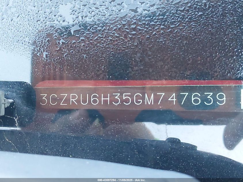 2016 Honda Hr-V Lx VIN: 3CZRU6H35GM747639 Lot: 43597294