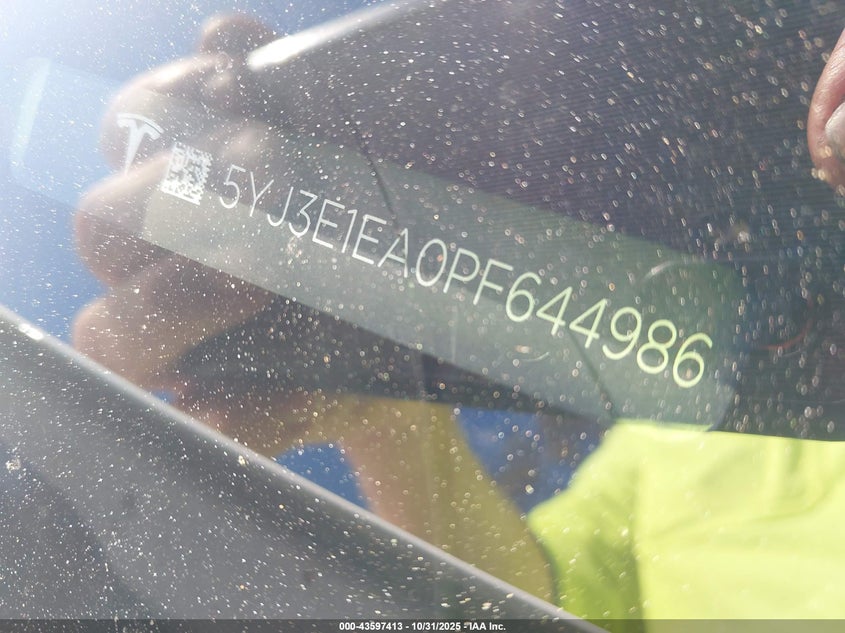 2023 Tesla Model 3 Rear-Wheel Drive VIN: 5YJ3E1EA0PF644986 Lot: 43597413