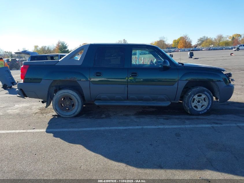 2002 Chevrolet Avalanche 1500 VIN: 3GNEC13T02G350288 Lot: 43597835