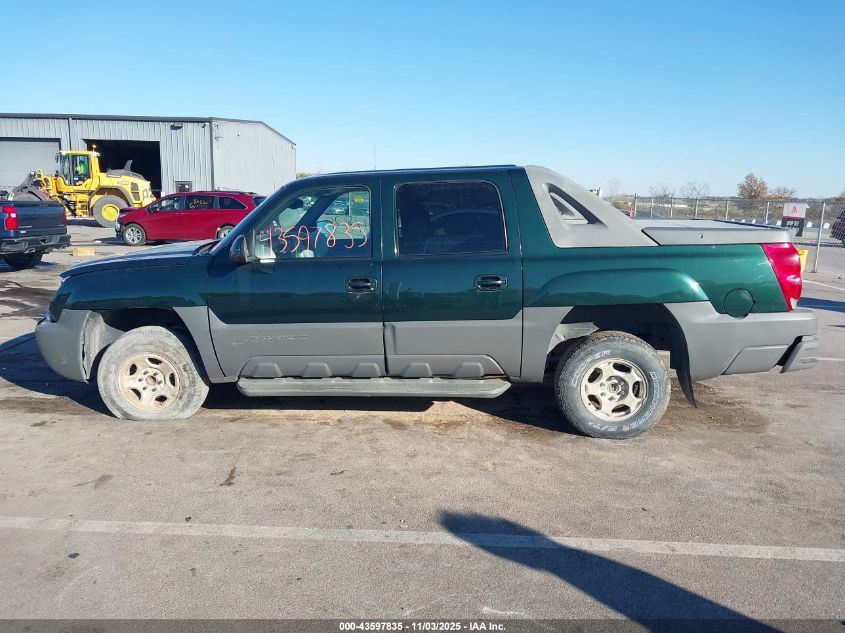 2002 Chevrolet Avalanche 1500 VIN: 3GNEC13T02G350288 Lot: 43597835