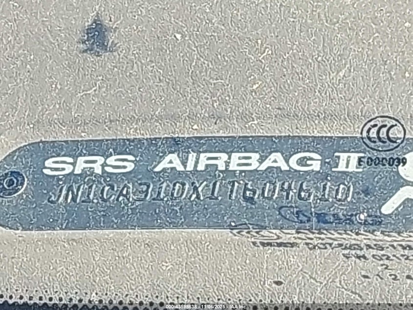 2001 Nissan Maxima Gle VIN: JN1CA31DX1T604610 Lot: 43598638