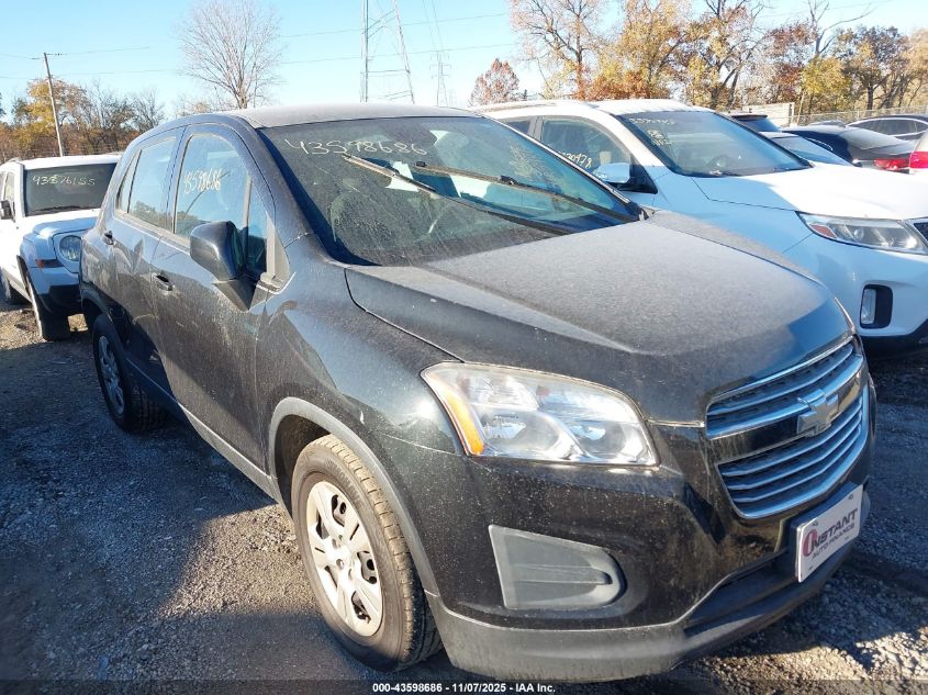 2016 Chevrolet Trax 1Ls VIN: KL7CJKSB5GB704632 Lot: 43598686