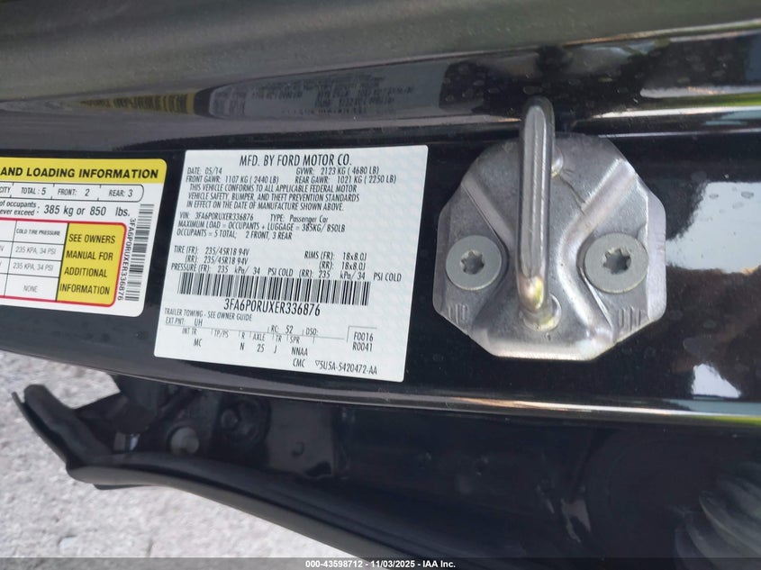 2014 FORD FUSION HYBRID TITANIUM - 3FA6P0RUXER336876