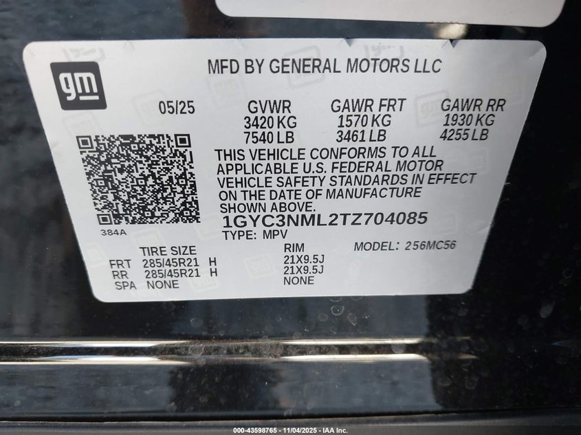 2026 CADILLAC VISTIQ SPORT 1GYC3NML2TZ704085