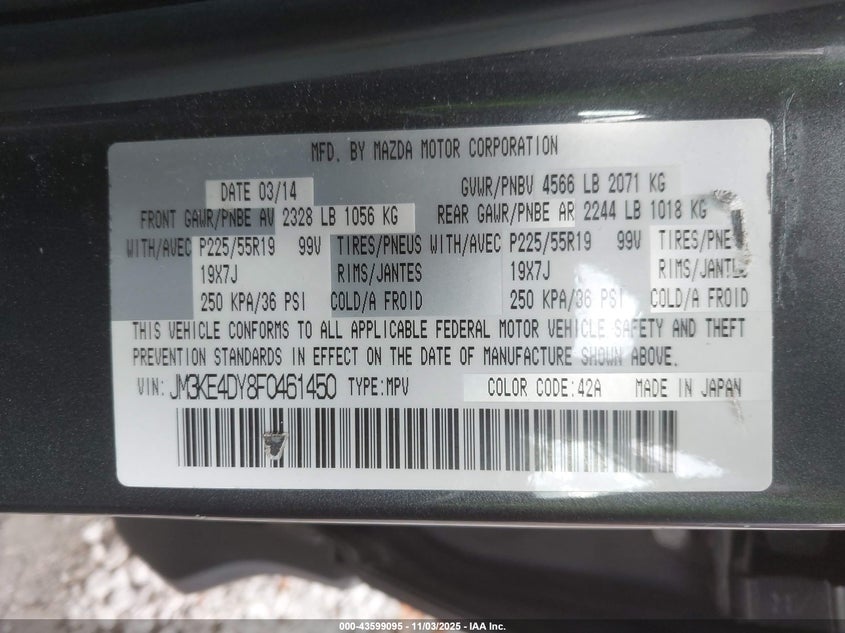 2015 MAZDA CX-5 GRAND TOURING - JM3KE4DY8F0461450