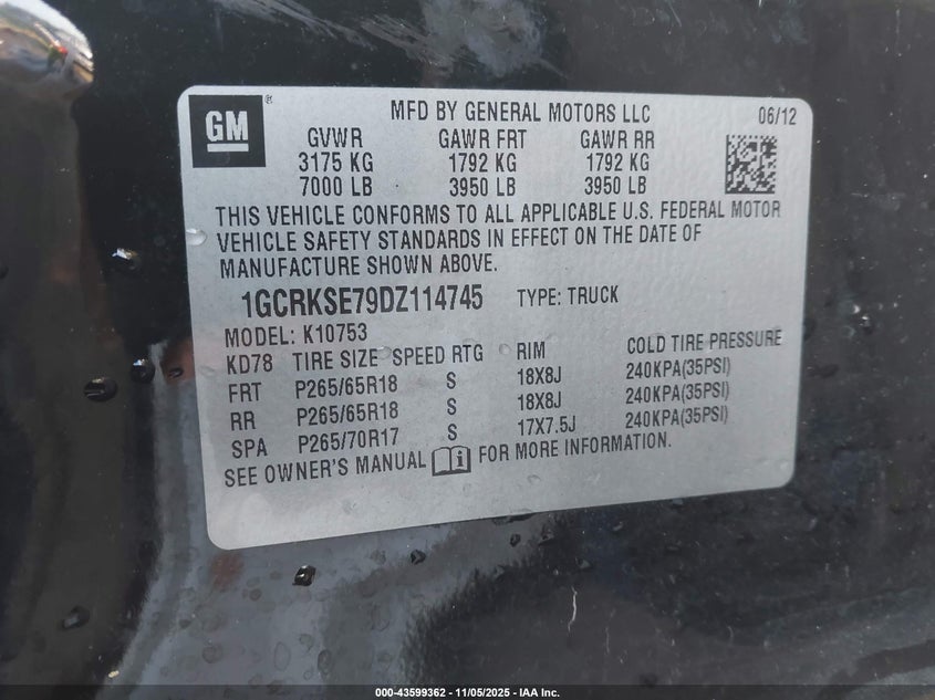 2013 CHEVROLET SILVERADO 1500 LT - 1GCRKSE79DZ114745