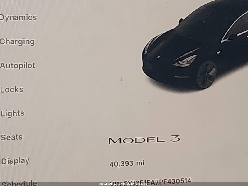 2023 Tesla Model 3 Rear-Wheel Drive VIN: 5YJ3E1EA7PF430514 Lot: 43599572
