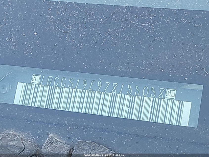 2007 Chevrolet Colorado Lt VIN: 1GCCS19E978133038 Lot: 43599576