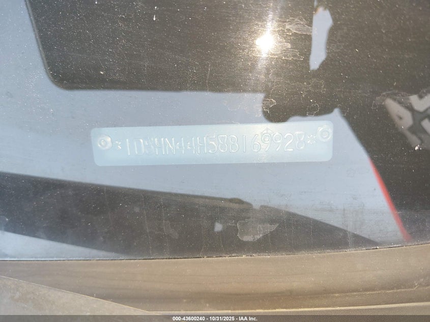 2008 Dodge Grand Caravan Se VIN: 1D8HN44H58B169928 Lot: 43600240