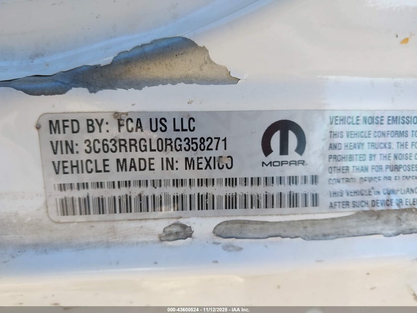 2024 Ram 3500 VIN: 3C63RRGL0RG358271 Lot: 43600524