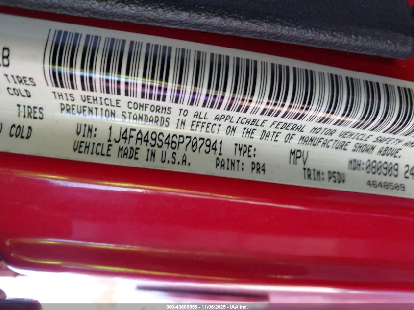 2006 Jeep Wrangler Sport VIN: 1J4FA49S46P707941 Lot: 43600555