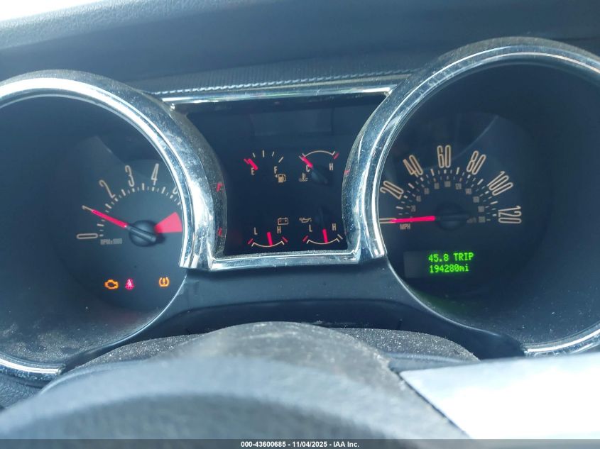 2007 Ford Mustang V6 Deluxe/V6 Premium VIN: 1ZVFT84NX75215787 Lot: 43600685