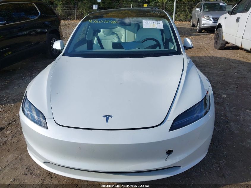 2024 Tesla Model 3 Long Range Dual Motor All-Wheel Drive/Rear-Wheel Drive VIN: 5YJ3E1EA6RF797374 Lot: 43601048