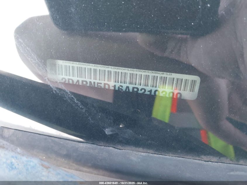 2010 Dodge Grand Caravan Sxt VIN: 2D4RN5D16AR219399 Lot: 43601649