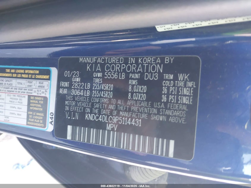 2023 Kia Ev6 Gt-Line VIN: KNDC4DLC9P5114431 Lot: 43602119