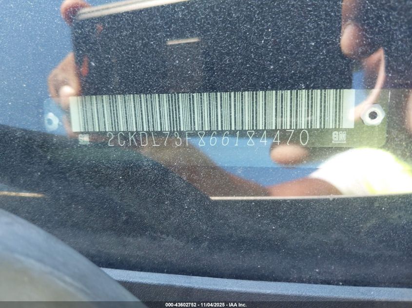 2006 Pontiac Torrent VIN: 2CKDL73F866184470 Lot: 43602752