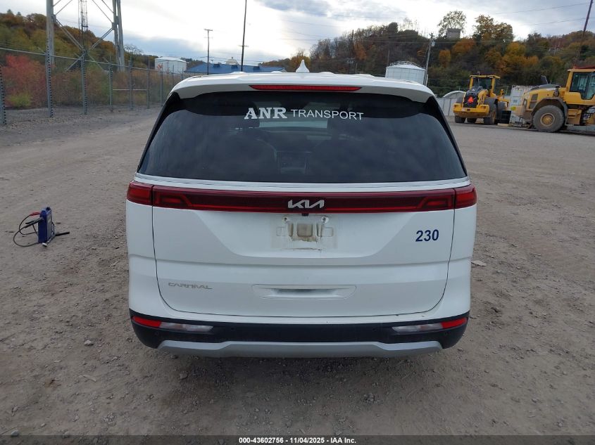 2024 Kia Carnival Mpv Lx Seat Package VIN: KNDNB4H30R6321682 Lot: 43602756