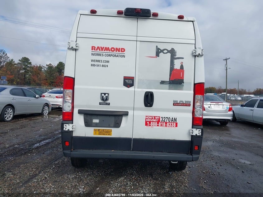 2022 RAM PROMASTER 2500 HIGH ROOF 136 WB 3C6LRVCG5NE110878