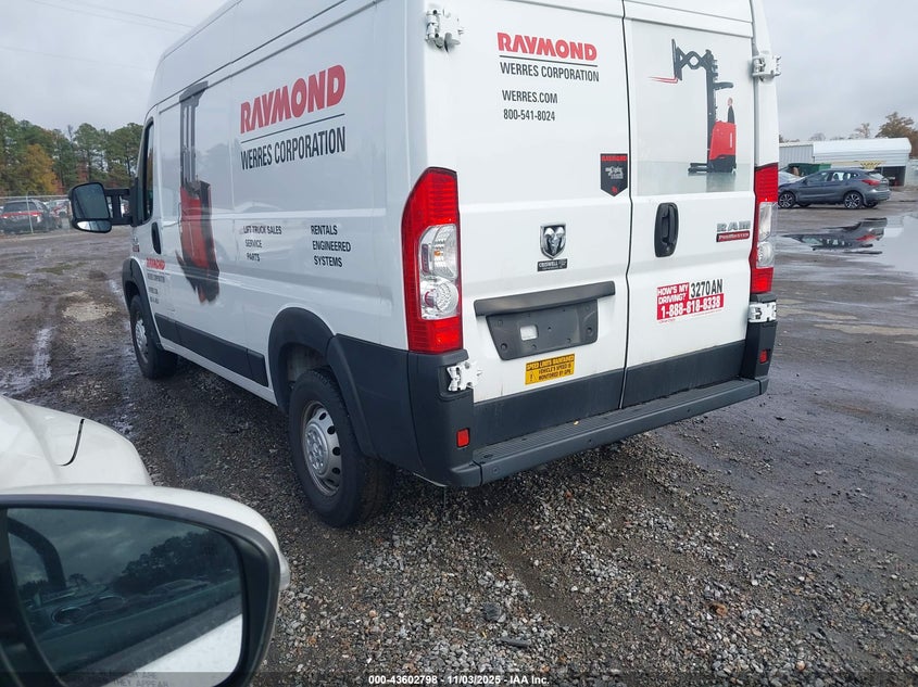 2022 RAM PROMASTER 2500 HIGH ROOF 136 WB 3C6LRVCG5NE110878