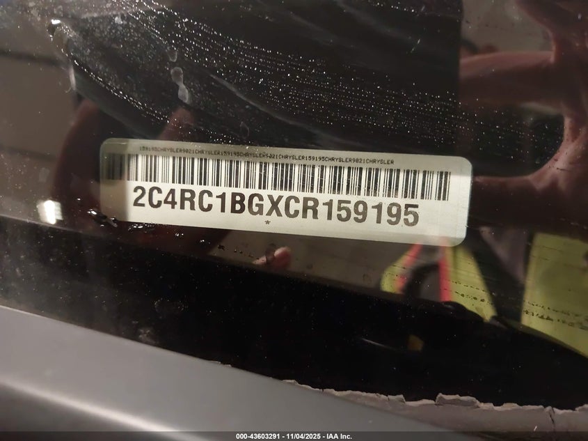 2012 Chrysler Town & Country Touring VIN: 2C4RC1BGXCR159195 Lot: 43603291