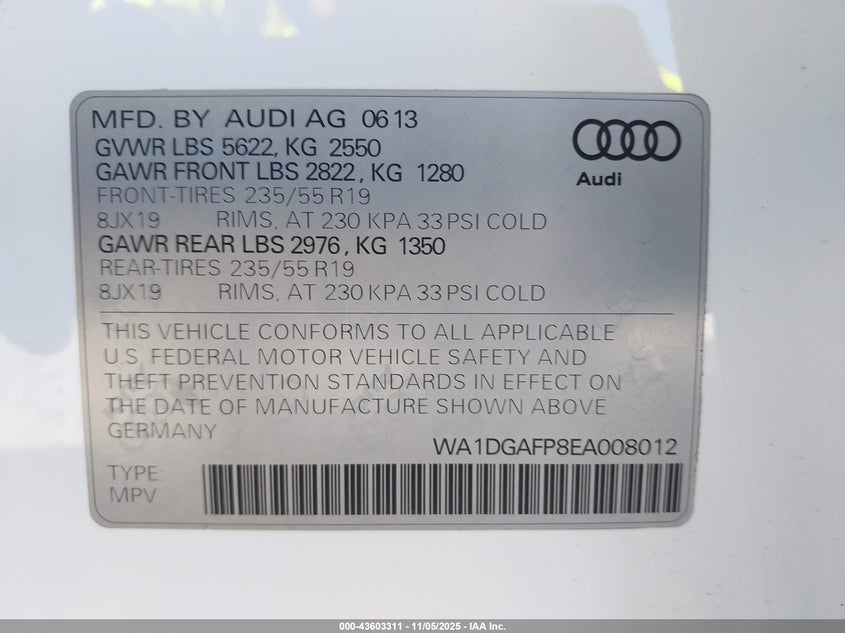 2014 AUDI Q5 3.0T PREMIUM PLUS - WA1DGAFP8EA008012