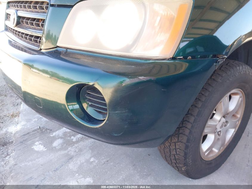 2001 Toyota Highlander V6 VIN: JTEHF21A110023742 Lot: 43603371