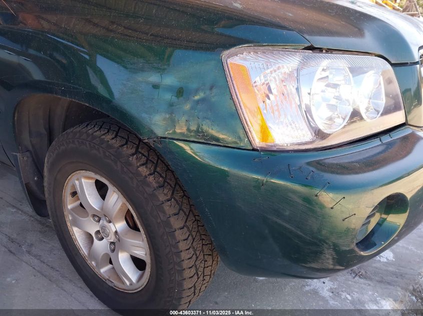 2001 Toyota Highlander V6 VIN: JTEHF21A110023742 Lot: 43603371