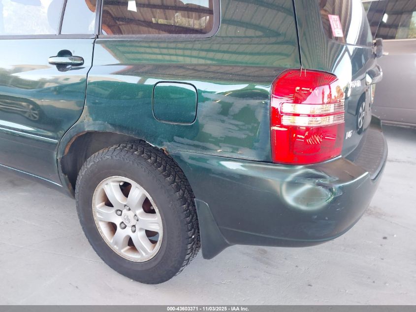 2001 Toyota Highlander V6 VIN: JTEHF21A110023742 Lot: 43603371